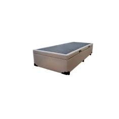 Cama Box Baú Solteirao King Sintético Bege com 203x96x44cm