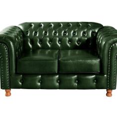 Namoradeira Sofá Chesterfield Com Capitonê Luís XV Verde