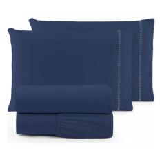Kit de Lençol Cama Casal Padrão 03 Peças 400 Fios Toque Acetinado 100%
