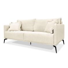 Sofá 2 Lugares Lazio Linho Rústico Natural - Spezzia Decor