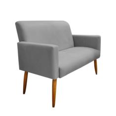 Namoradeira Malibu Decorativa 2 Lugares Suede - Maitê Moda Casa, Cinza