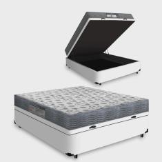 Cama Box Com Baú Viúva + Colchão Ortopédico D33 - Ortobom - iso 100 128x188x60cm Branco