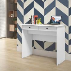 Escrivaninha 2 Gavetas - Branco Brilho - CasaH