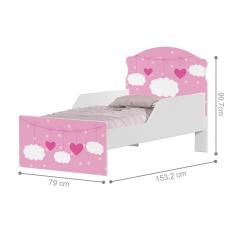 Mini Cama Nuvens Meninas Com Colchão
