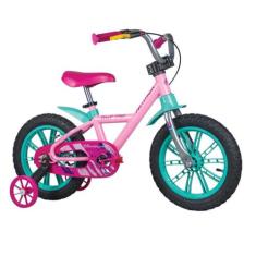 Bicicleta Aro 14 First Pro Feminina Nathor Verde E Rosa