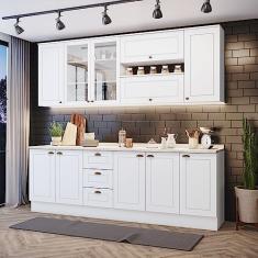 Cozinha Compacta 7 Peças Com Aéreo 3 Portas Com Vidro Amy Casa 812