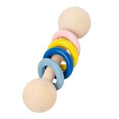 Brinquedo de Aderência para bebê, Design de Anel, Estimulação Audiovisual, Leve, Som Agradável, Acabamento Fino, Brinquedo de Chocalho de bebê de Madeira, Fofo para Educação