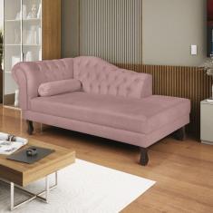 Diva Recamier Dora 130cm Lado Direito Linho Rose