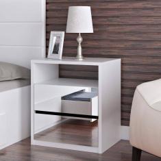 Mesa de Cabeceira Espelhado 2 Gavetas 807E Foscarini Branco