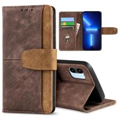 GANGANPRO Coldre de couro para celular executivo para Xiaomi Redmi Note 13 Pro/Poco M6 Pro, capa flip antiderrapante resistente a arranhões com suporte para cartão, capa carteira com suporte de 6,67