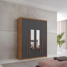 Guarda-roupa 4 Portas com Espelho Veracruz Naturalle