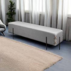 Recamier Banco Luxo Eros Sala de Estar Cinza