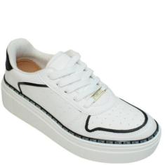Tênis Feminino Vizzano Casual Flatform Original 1339.419 - Branco/Preto - 36-Feminino