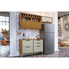 Cozinha Completa Imperatriz 3 Peças (2 Aéreos + 1 Balcãos) C6P45 Freijo/Off White - Nesher