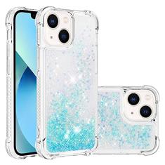LEMAXELERS Capa compatível com iPhone 14 de 6,1 polegadas, capa transparente líquida com glitter flutuante areia movediça à prova de choque capa protetora de silicone macio TPU para iPhone 14 de 6,1