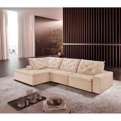 Sofá Hércules Linho 2 Módulos 80cm Chaise Meu Sofá Online A294 Linho Creme