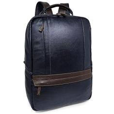 Mochila Executiva Masculina De Couro Le Voyage Para Notebook,  Azul Es