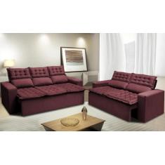 Conjunto de Sofá 3 e 2 Lugares Retrátil e Reclinável Cama inBox Slim 2
