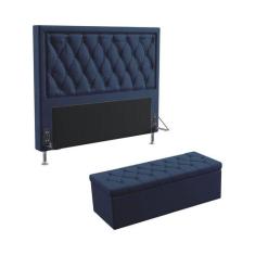 Kit Cabeceira Estofada Decorativa Centaurus 160 Para Cama Queen e Calç