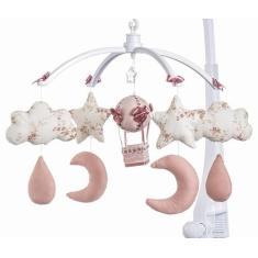 Móbile para berço musical e giratório Chuva de Bençãos Rose - Sleepbab