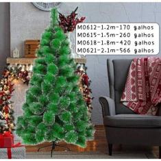 Árvore De Natal Pinheiro Luxo Verde Com Neve M - 1,20m/1,50m/1.80m/2.1