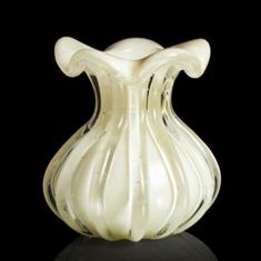 Vaso Trouxinha Em Cristal Murano Pérola - São Marcos