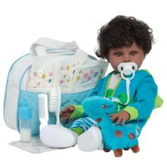 Boneco Bebê Reborn Menino Girafinha Negro Enxoval Completo - Cegonha R