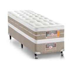Cama Box Completa Solteiro Silver Star Air Double Face Molas Pocket 96x203x61cm Bege Silver Star