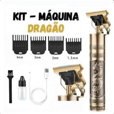 Máquina de Cortar Cabelo e Barba  Sem Fio, Dragão Dourado, Recarregáve
