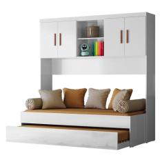 Jogo de Quarto Ônix Aéreo 4 Portas e Bicama Flex com Colchões Physical