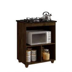 Balcão Para Cooktop De 4 Bocas 1 Porta Basculante Salvia Kaiki Móveis Ipe