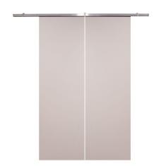 Porta De Correr Dupla Branco Prime Kit Alumínio 210x180