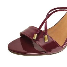 Sandália Troca Tira Salto Alto Fino Luiza Sobreira Verniz Bordô Mod. 1052-2