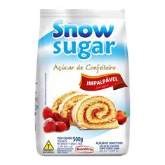 Açúcar de Confeiteiro Snow Sugar, 500g, Mavalério, Ideal Para Decorar e Polvilhar.