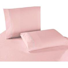 Jogo De Lençol Cama Solteiro Ponto Palito 3 Peças Rose