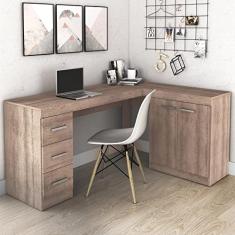 Escrivaninha em L 3 Gavetas 2 Portas MSM446 Movelbento