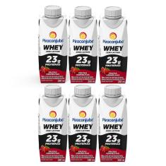 Kit 6 Bebida Láctea Piracanjuba Whey Zero Lactose Frutas Vermelhas 250ml