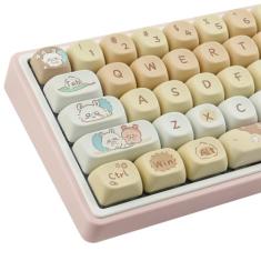 Sunzit Teclas PBT MOA – Lindo conjunto Chiikawa Momonga para teclado mecânico, 132 teclas, tampas personalizadas de sublimação de tinta para Cherry Gateron MX
