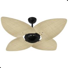 Ventilador de Teto Dormamu Nero Office 4 Pás Palmae Natural 220V com Controle