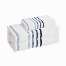 Jogo de Toalhas Banhão e Rosto 3 peças Lumina Unika Karsten Branco Fio Penteado