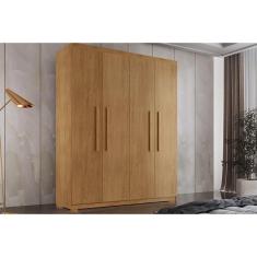 Guarda Roupa Solteiro 4 Portas e 2 Gavetas c/ Pés Espanha Naturale - Rufato