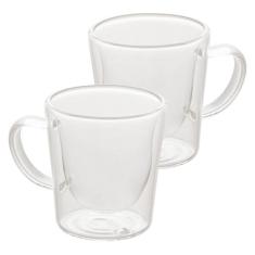Xícara Parede Dupla de Vidro Café 100ml 2 Peças - Wolff
