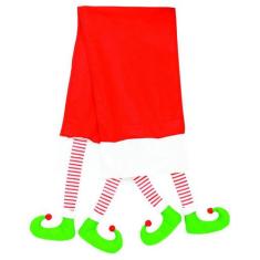 Jogo 2 Caminhos de Mesa Natal Pernas Duende 187x36cm Cada Super Saldão