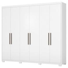 Guarda Roupa Casal 6 Portas Com Pes 63370PE Sumatra Branco Demobile