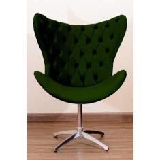 Poltrona Decorativa Egg Pé Giratório de Alumínio Capitonê - Squadra De