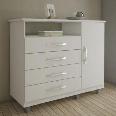 Cômoda 4 Gavetas com Sapateira Paris CHF Branco