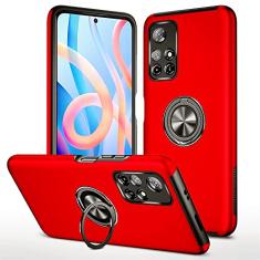 SORAKA Capa para Xiaomi POCO M4 Pro 5G com suporte de anel invisível e placa de metal para montagem magnética em carro Capa rígida para PC Capa Xiaomi POCO M4 Pro 5G Capa