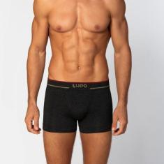 Cueca Lupo Boxer Microfibra Sem Costura 733-004, Preto mescla, M