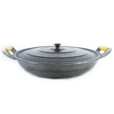 Frigideira Alumínio Fundido Craqueada Alça Madeira Trad 36cm