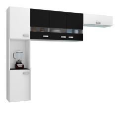 Cozinha Compacta Poquema Julia 405.32 com 6 Portas - Branca/Preta